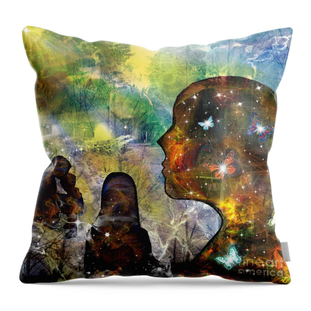 Abstract Art Throw Pillow featuring the mixed media Making Peace With The Past by Diamante Lavendar
