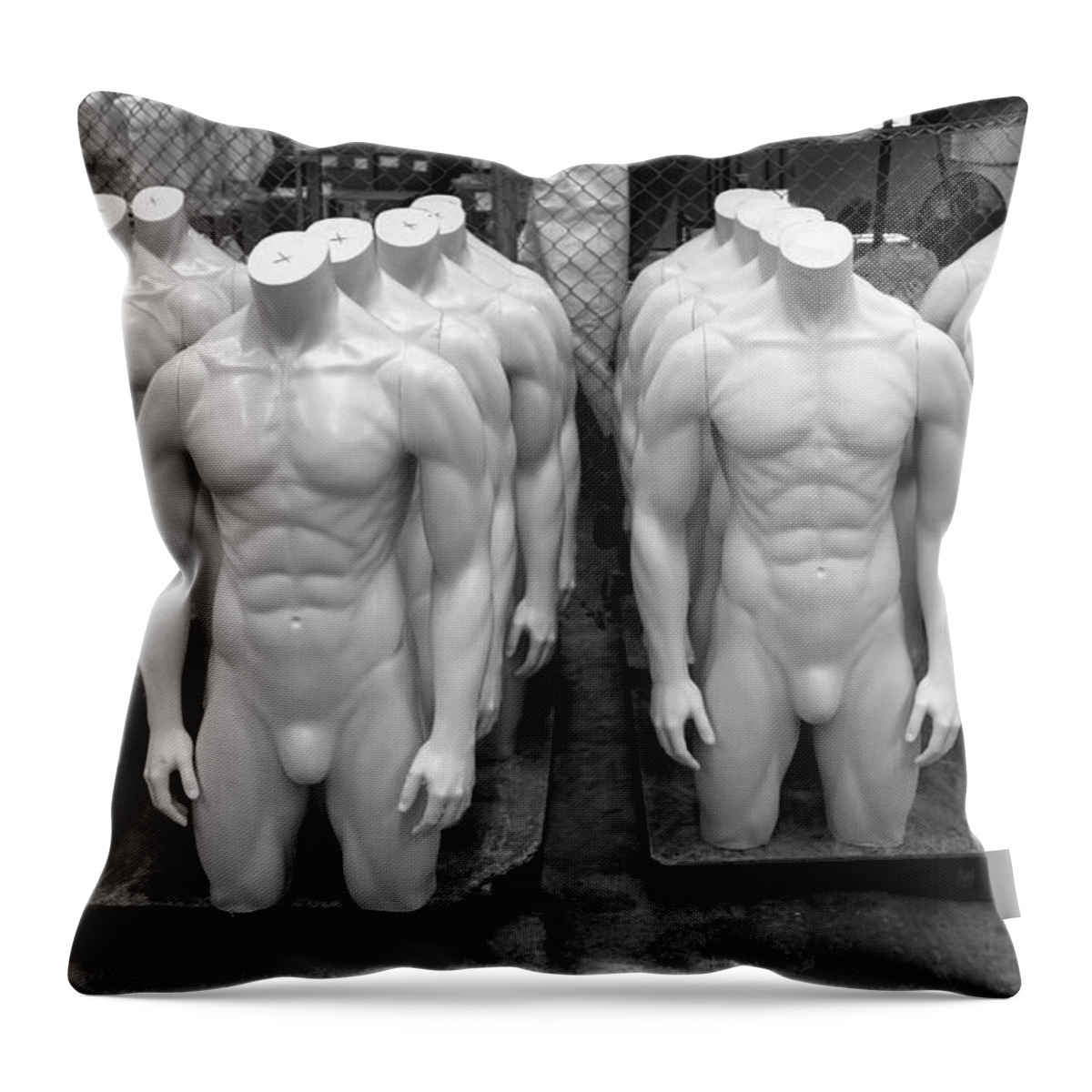 Men Throw Pillow featuring the photograph Male Mannequins by Rick Wilking