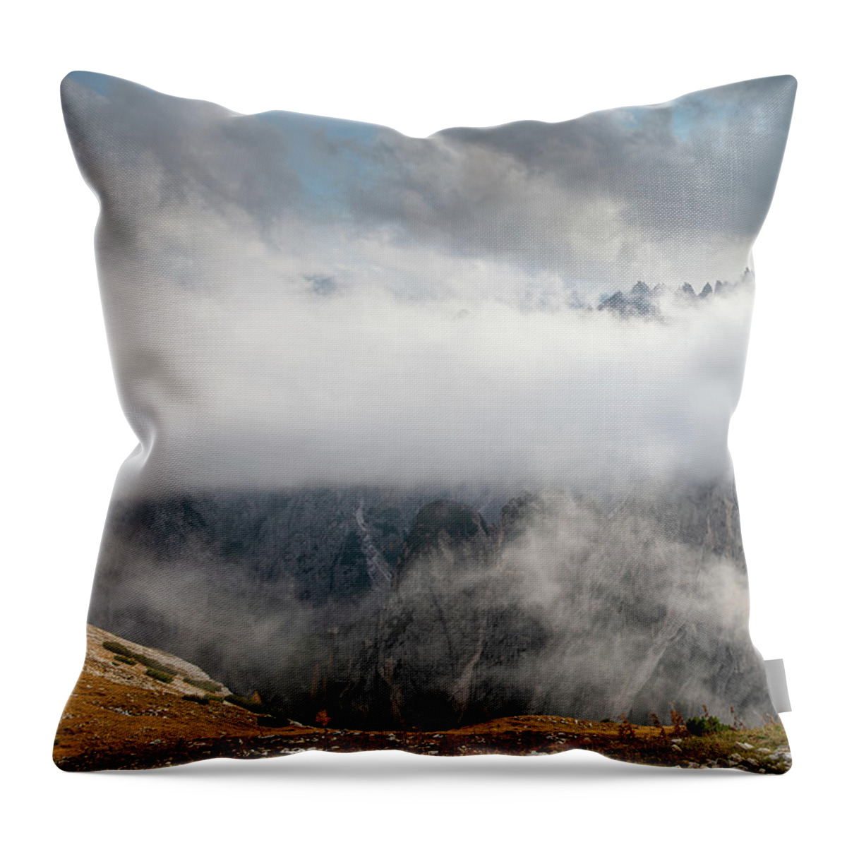 Amazed Throw Pillow featuring the photograph Mountain Landscape, Italian Dolomites Italy by Michalakis Ppalis