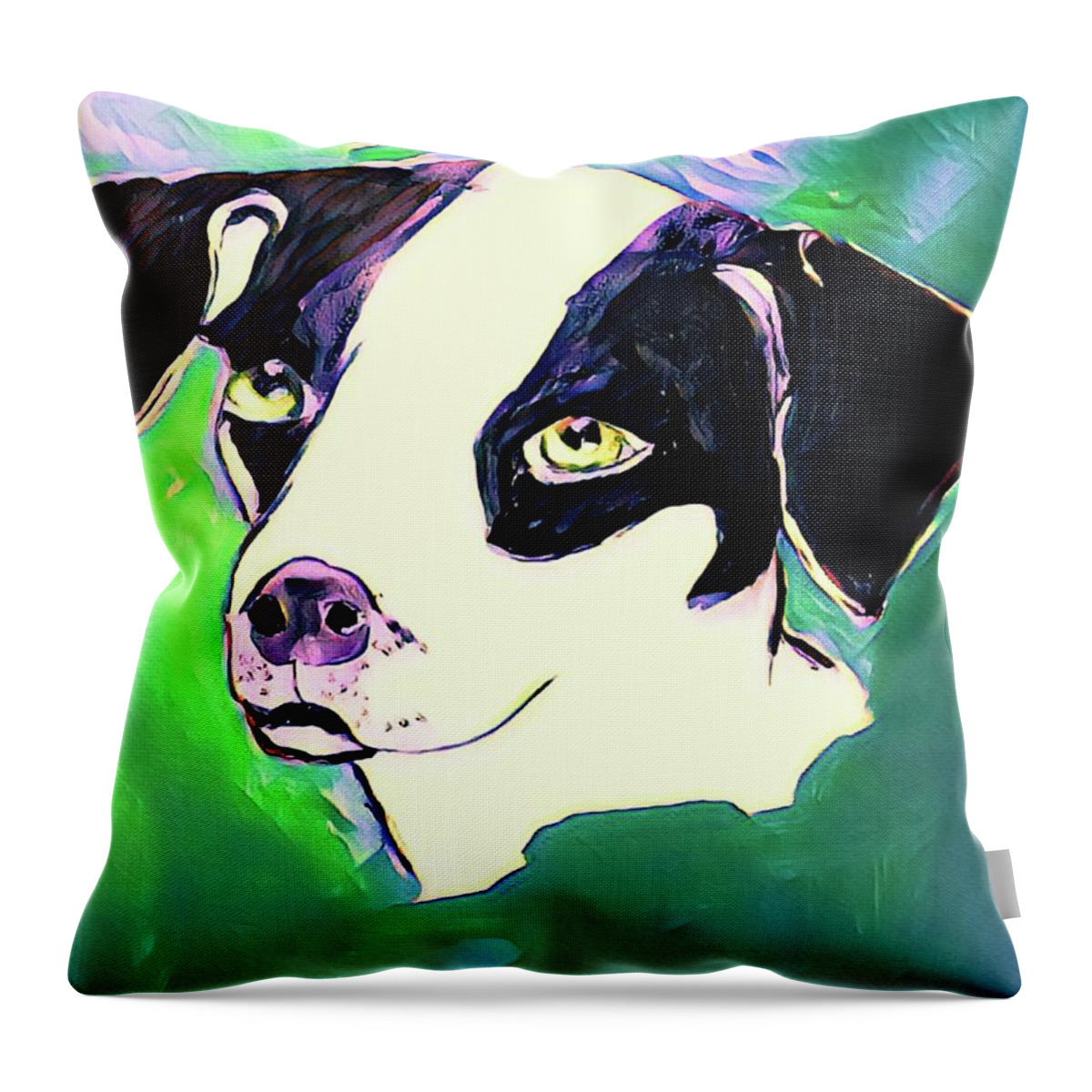 Dogs Throw Pillow featuring the painting Mankinds Best Friend by Rusty Gladdish