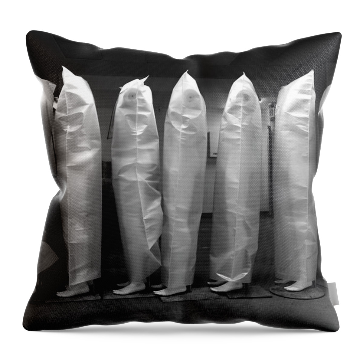 Mannequins Throw Pillow featuring the photograph Mannequins March by Rick Wilking