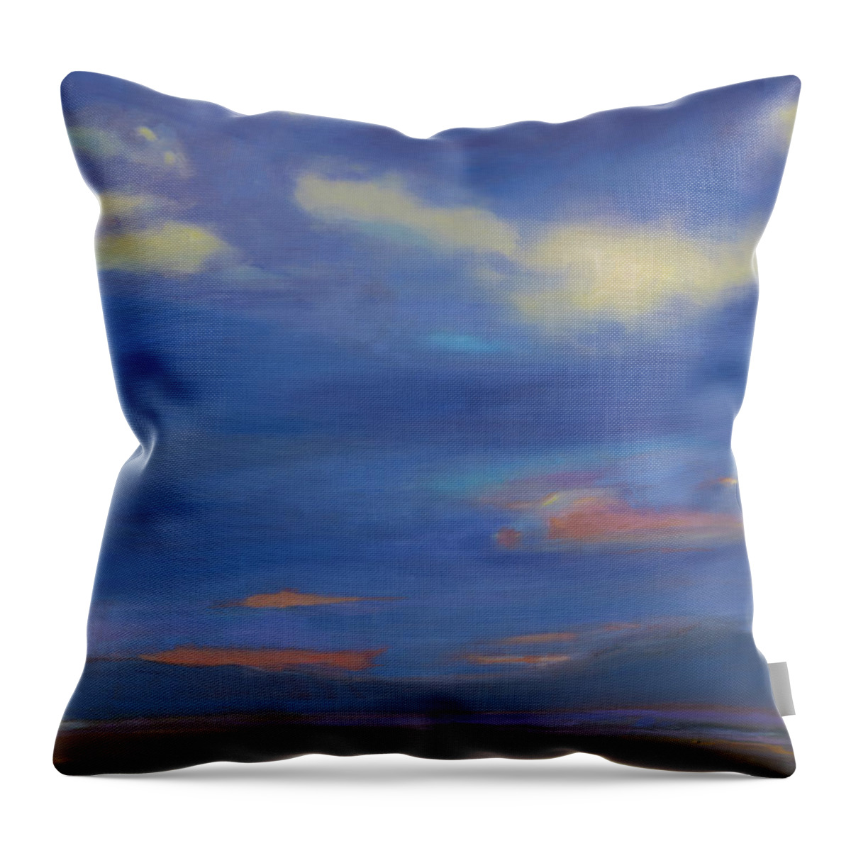 Southwest Throw Pillow featuring the painting Manzano Horizon by Rebecca Jacob