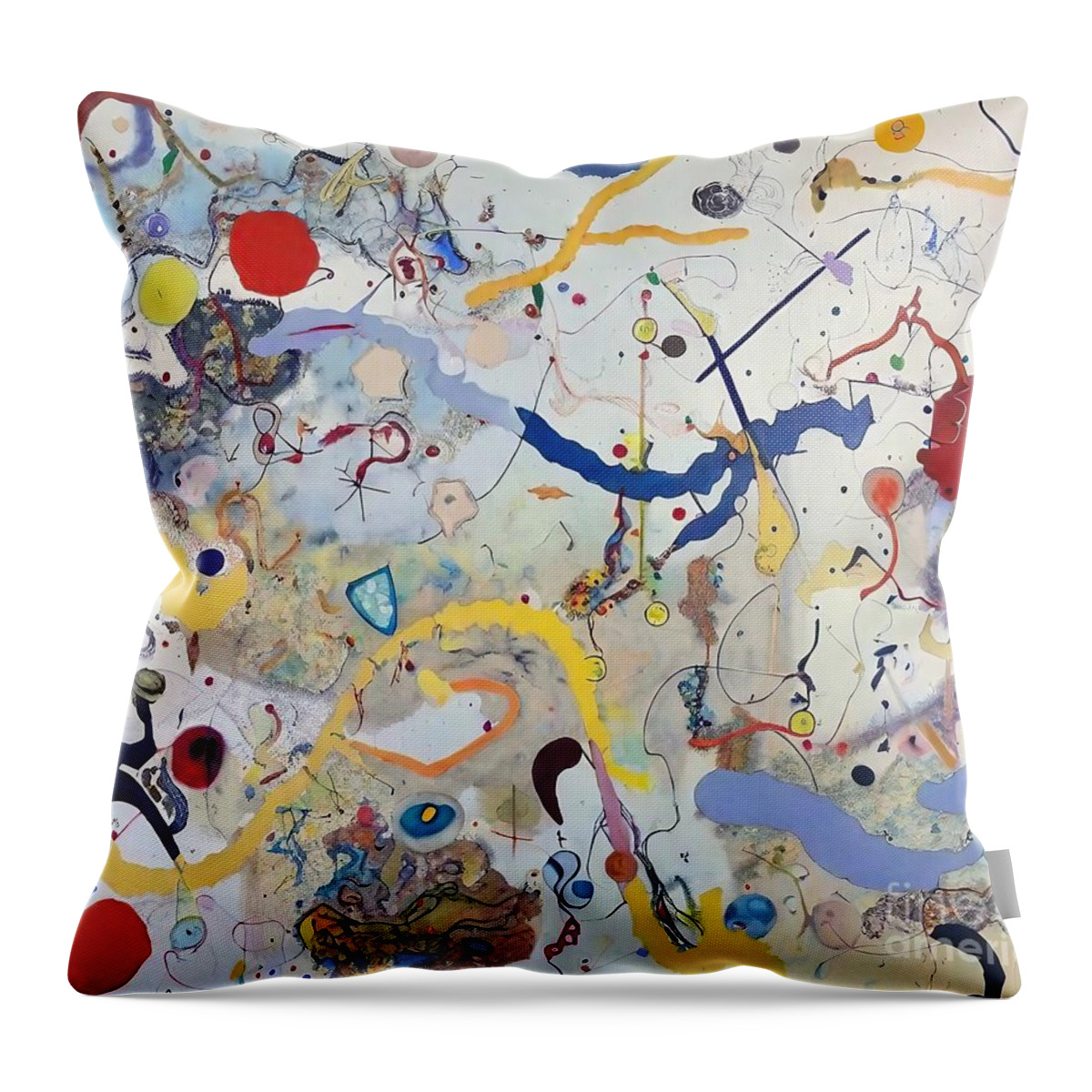 Map Throw Pillow featuring the painting Map Art Painting Paint Abstract Art Painting by N Akkash