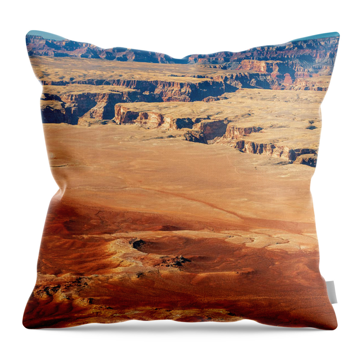Painted Desert Vermillion Cliffs Arizona Landscape Red Sand Formations Marble Canyon Throw Pillow featuring the photograph Marble Canyon and the Painted Desert by Geno Lee