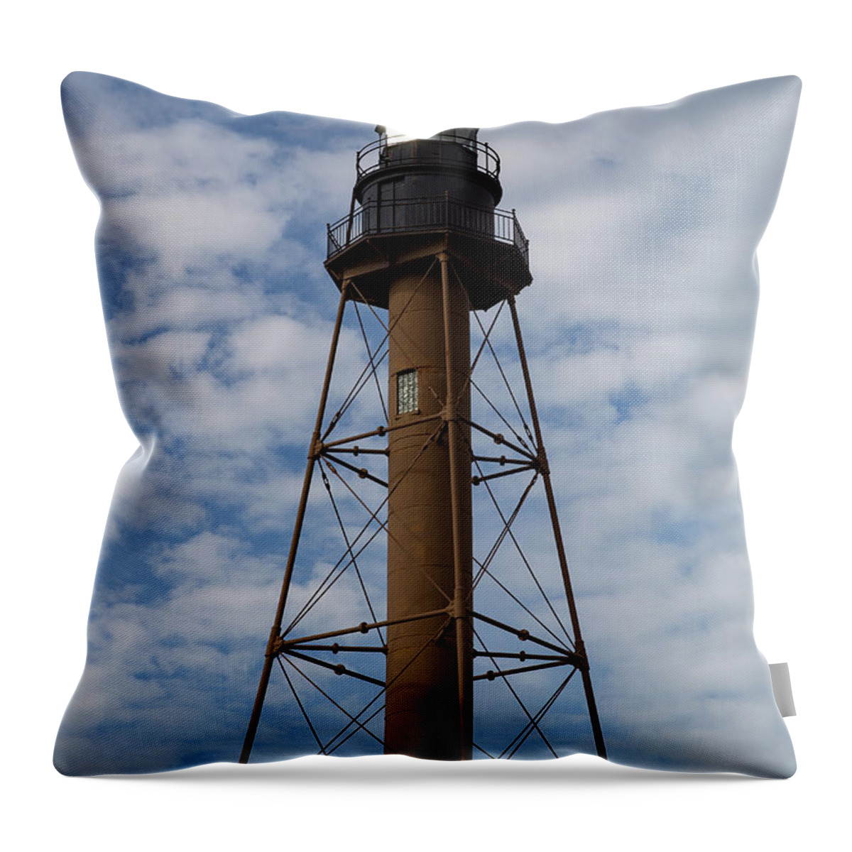 Marblehead Throw Pillow featuring the photograph Marblehead Lighthouse by Denise Kopko