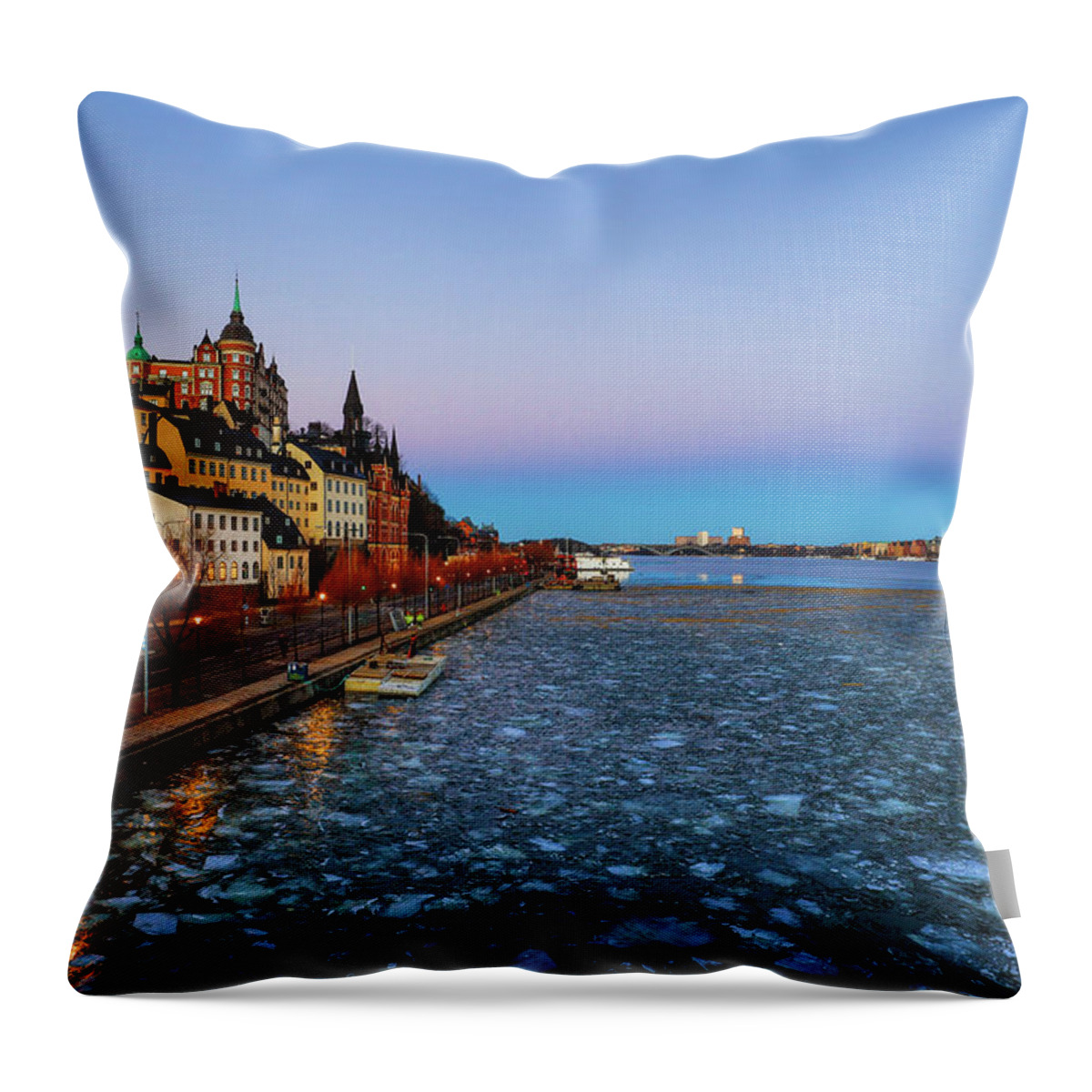 Architecture Throw Pillow featuring the photograph Marieberg Stockholm by Alexander Farnsworth