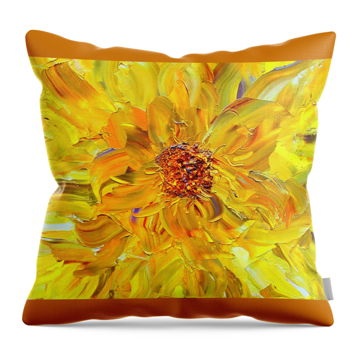 Marigold Throw Pillow featuring the painting Marigold Inspiration 2 by Teresa Moerer