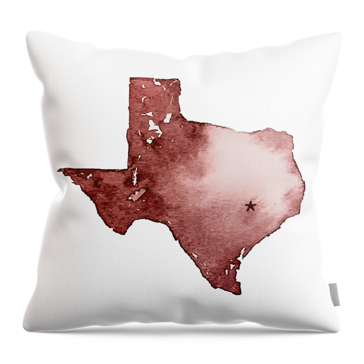 Texas Throw Pillow featuring the painting Maroon Texas by Liana Yarckin