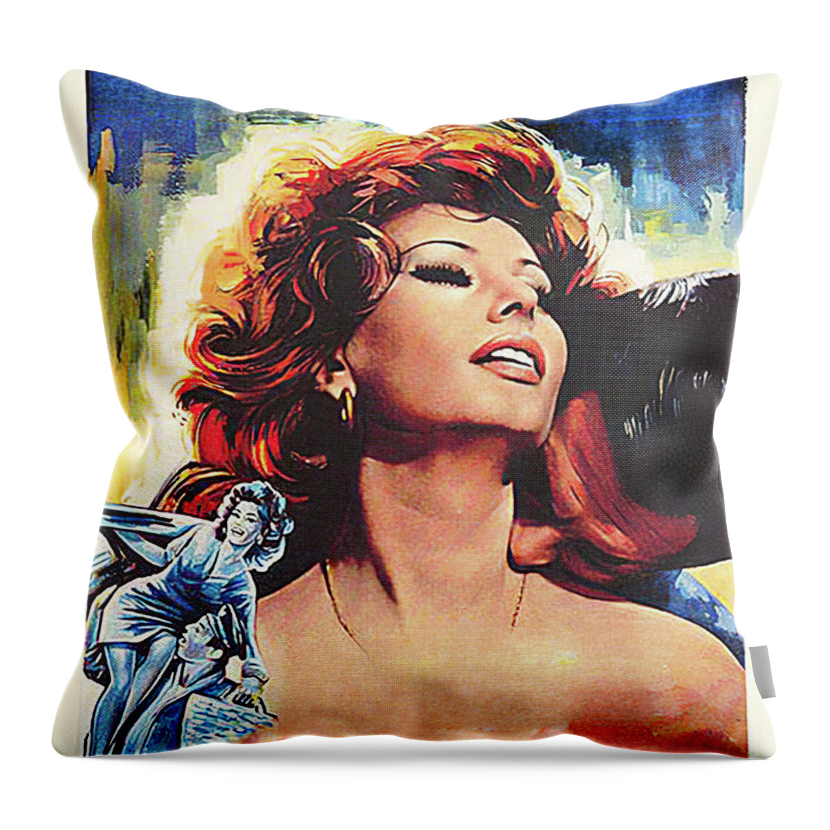 Marriage Throw Pillow featuring the painting ''Marriage Italian Style'', 1964, movie poster painting by Movie World Posters