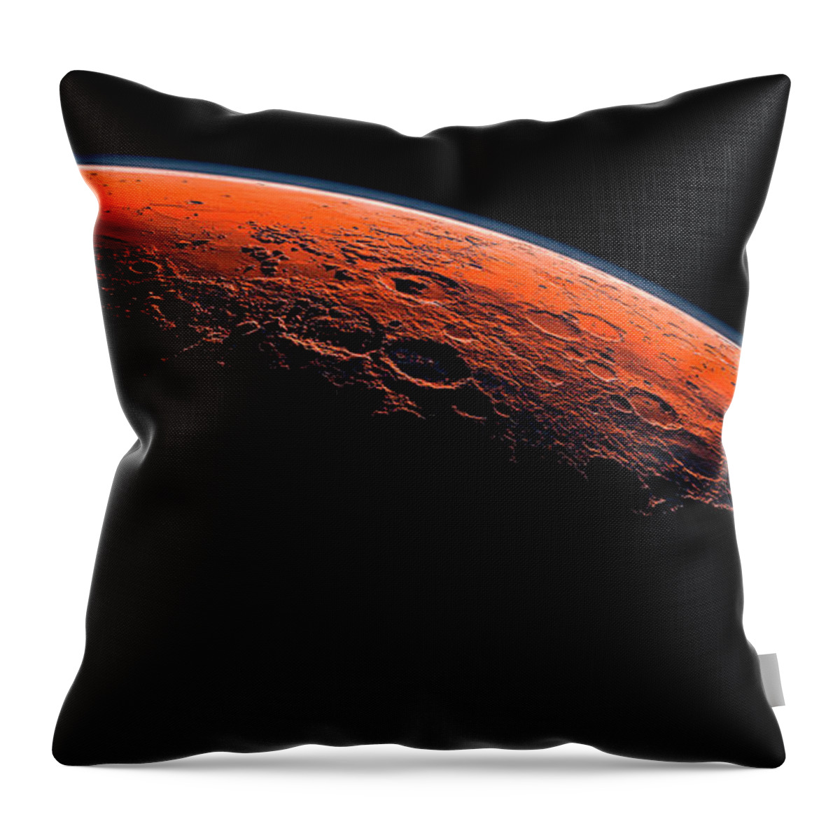 Astronomy Throw Pillow featuring the digital art Mars Planet by Mango Art