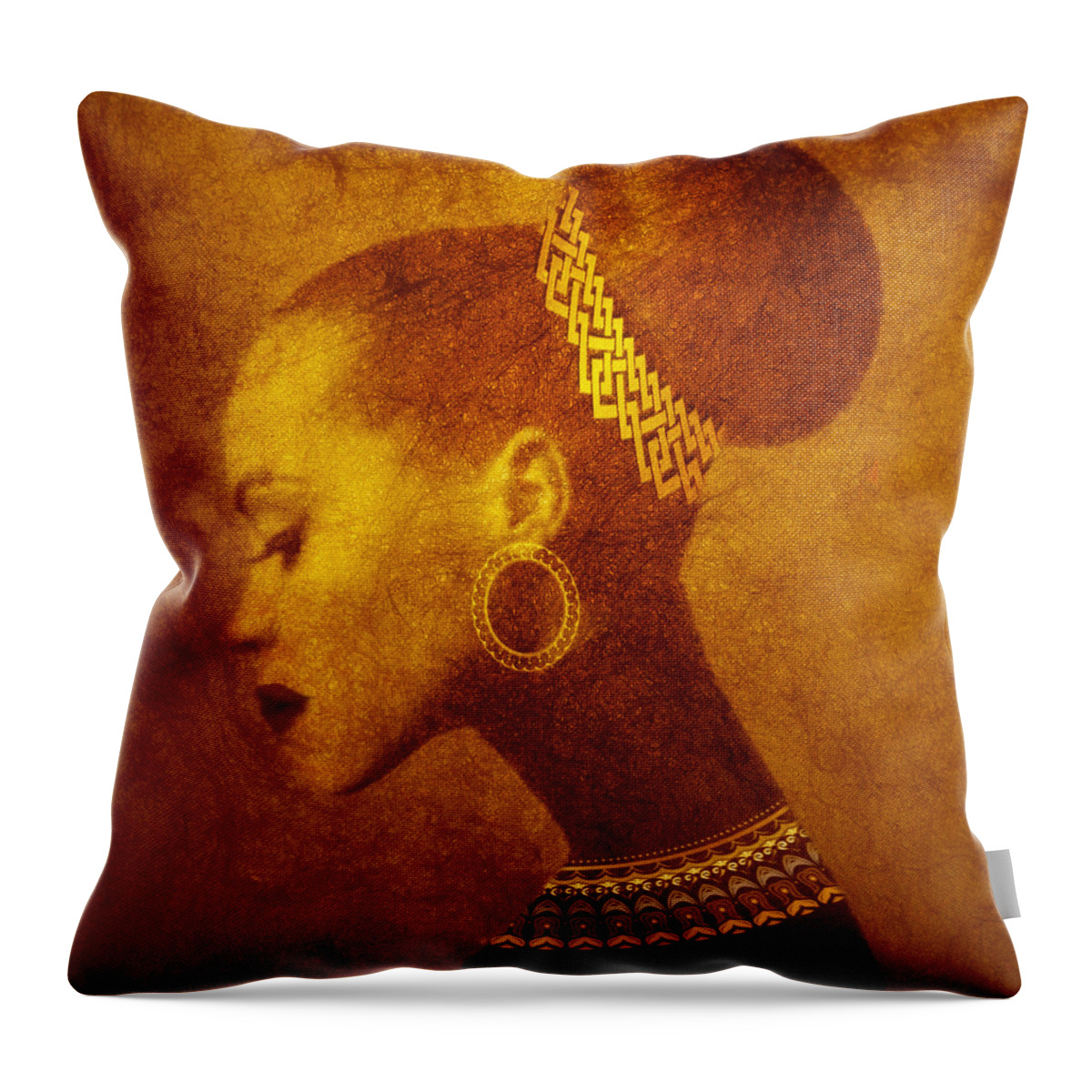 Beautiful Woman Throw Pillow featuring the digital art Martha by Canessa Thomas