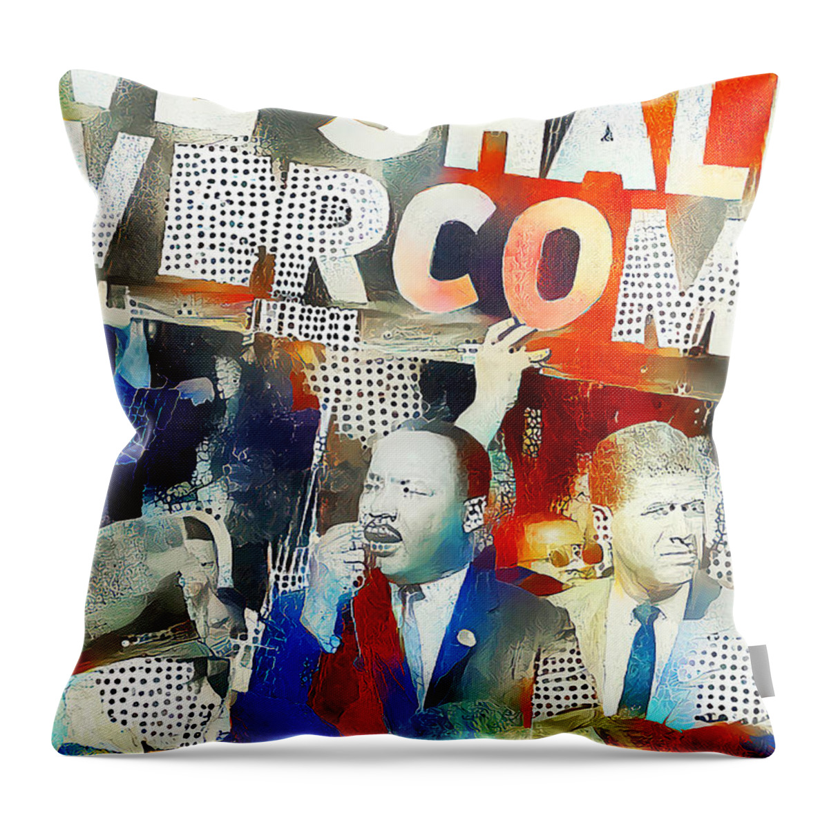 Wingsdomain Throw Pillow featuring the photograph Martin Luther King Jr Civil Rights Leader We Shall Overcome 20201123 by Wingsdomain Art and Photography