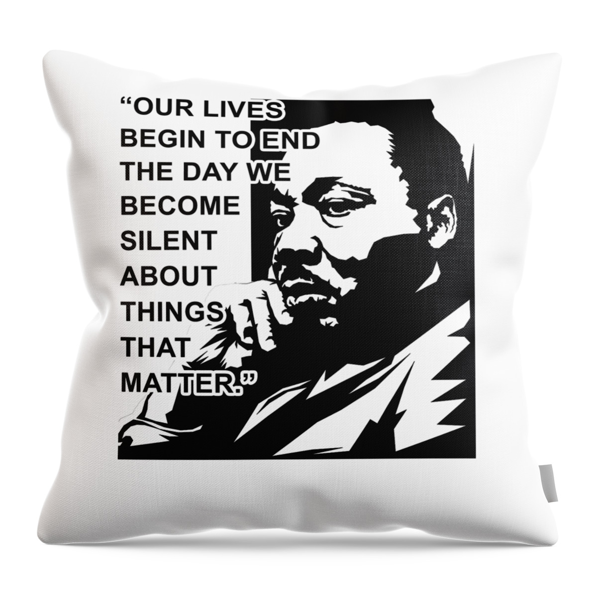 Equal Rights Throw Pillow featuring the digital art Martin Luther King Jr Quote by Jacob Zelazny