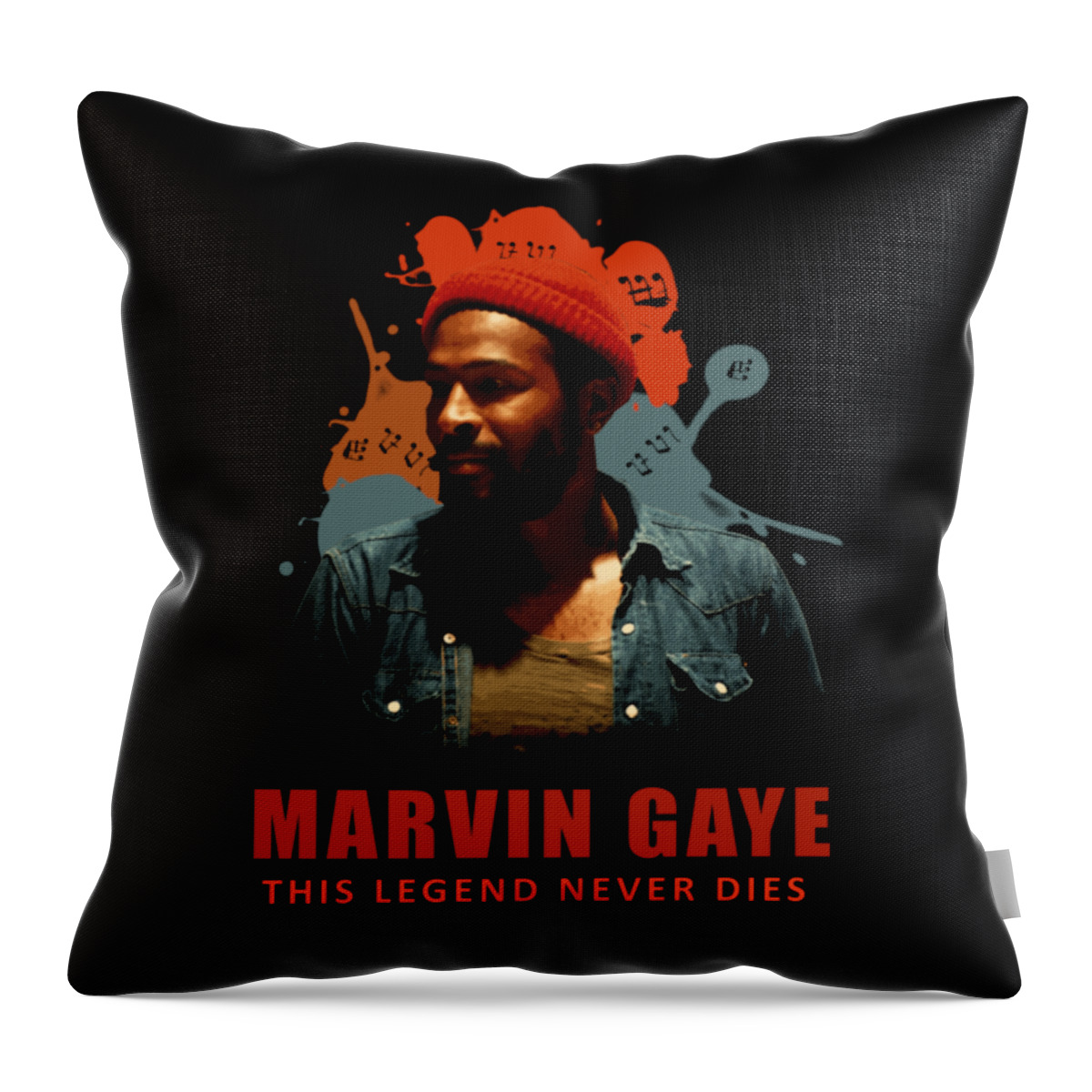 Marvin Gaye Throw Pillow featuring the digital art Marvin Gaye Colorful Tribute Gift Mens Womens by Notorious Artist