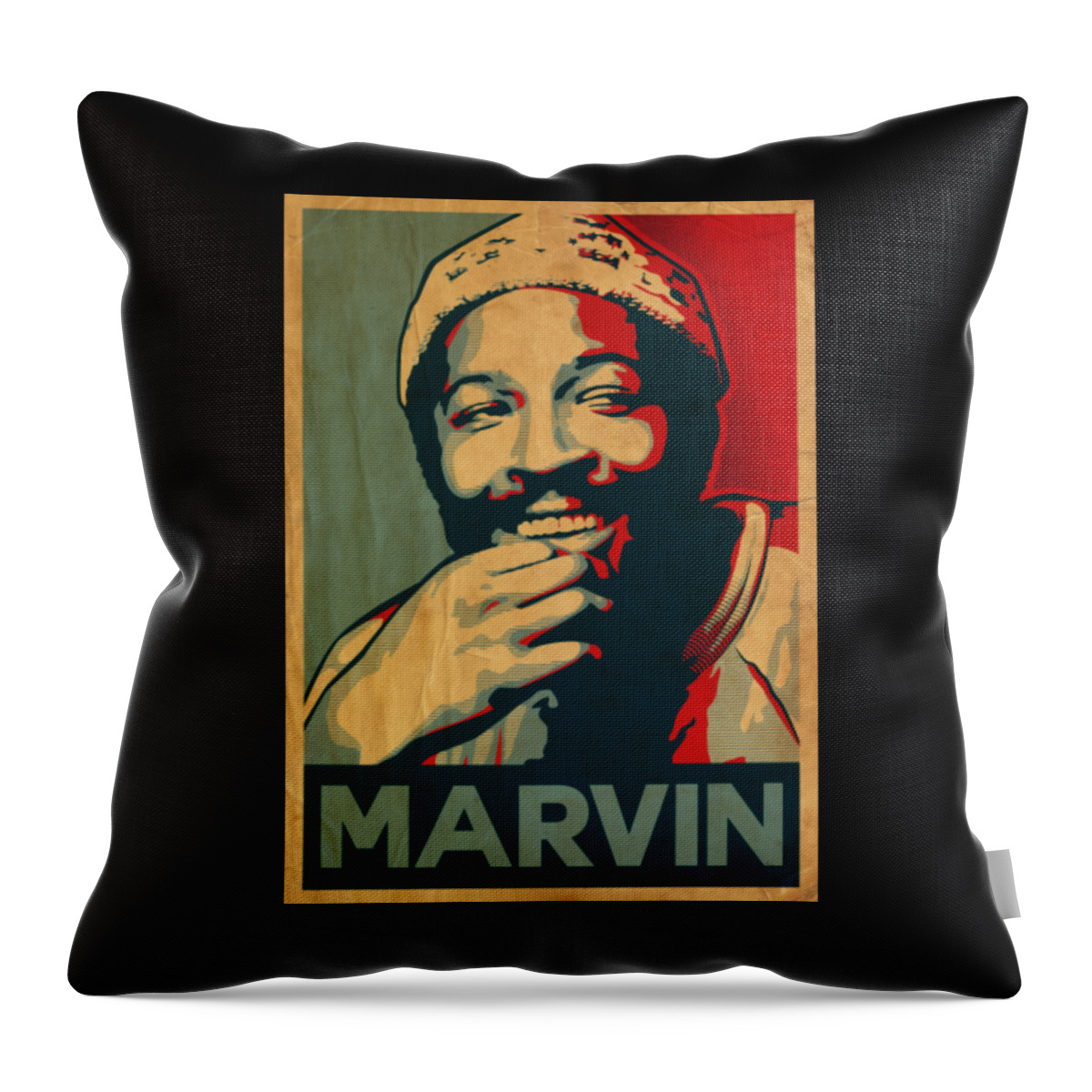 Marvin Gaye Throw Pillow featuring the digital art Marvin Gaye Pop Art by Notorious Artist