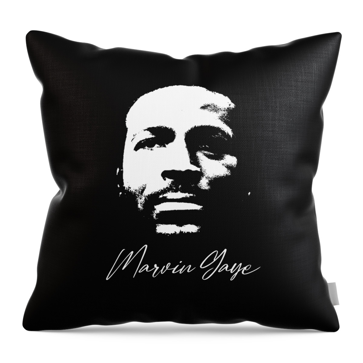 Marvin Gaye Throw Pillow featuring the digital art Marvin Gaye Signature by Notorious Artist