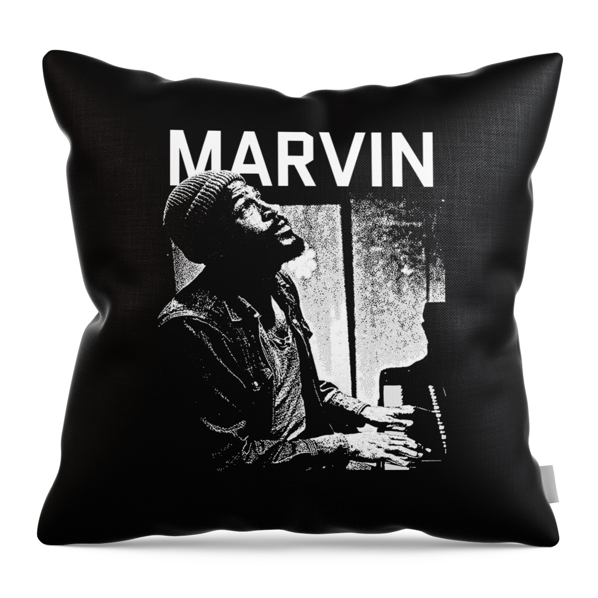 Marvin Gaye Throw Pillow featuring the digital art Marvin Gaye Tribute Design by Notorious Artist