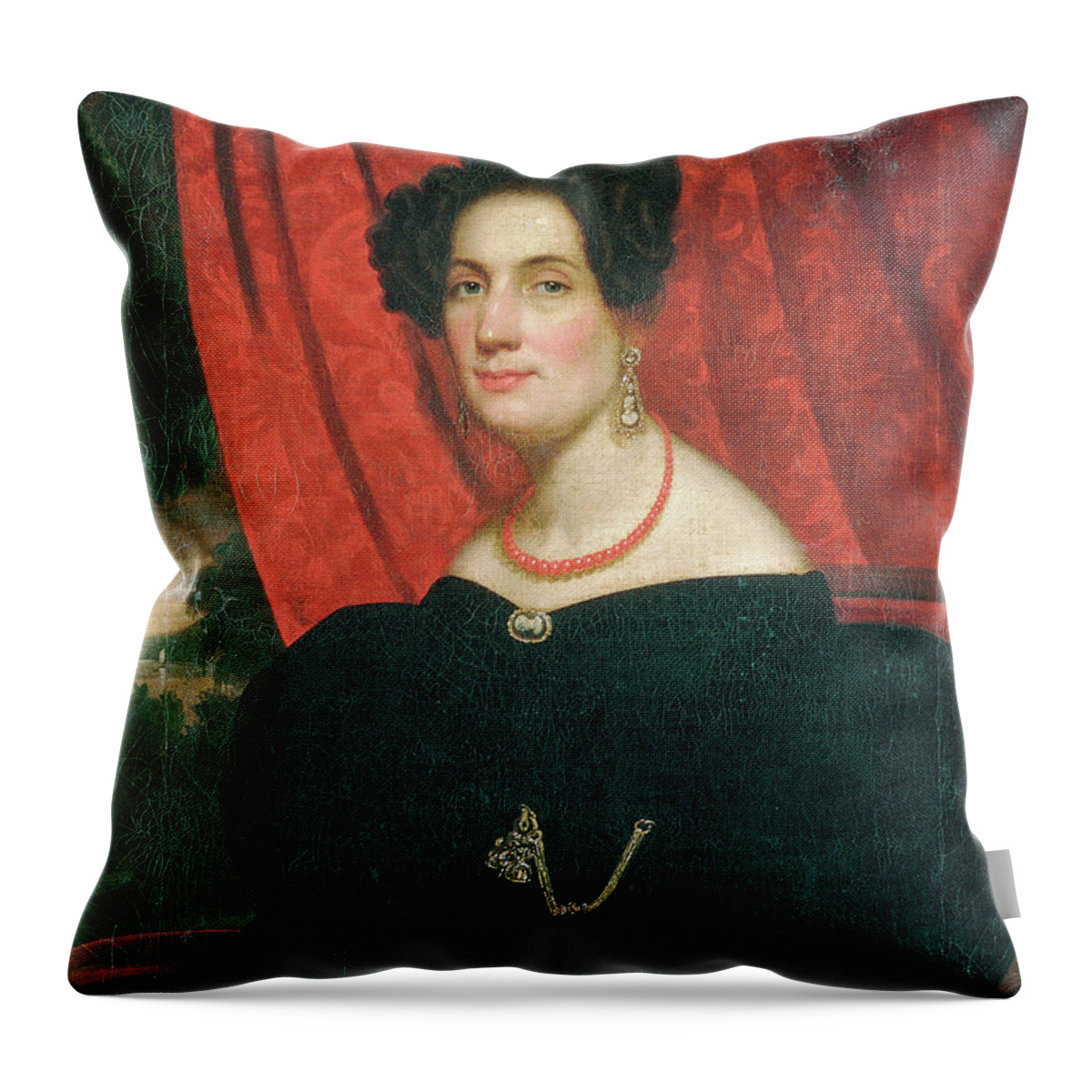 Figurative Throw Pillow featuring the painting Mary Ann Garrits 1834 by Frederick R Spencer