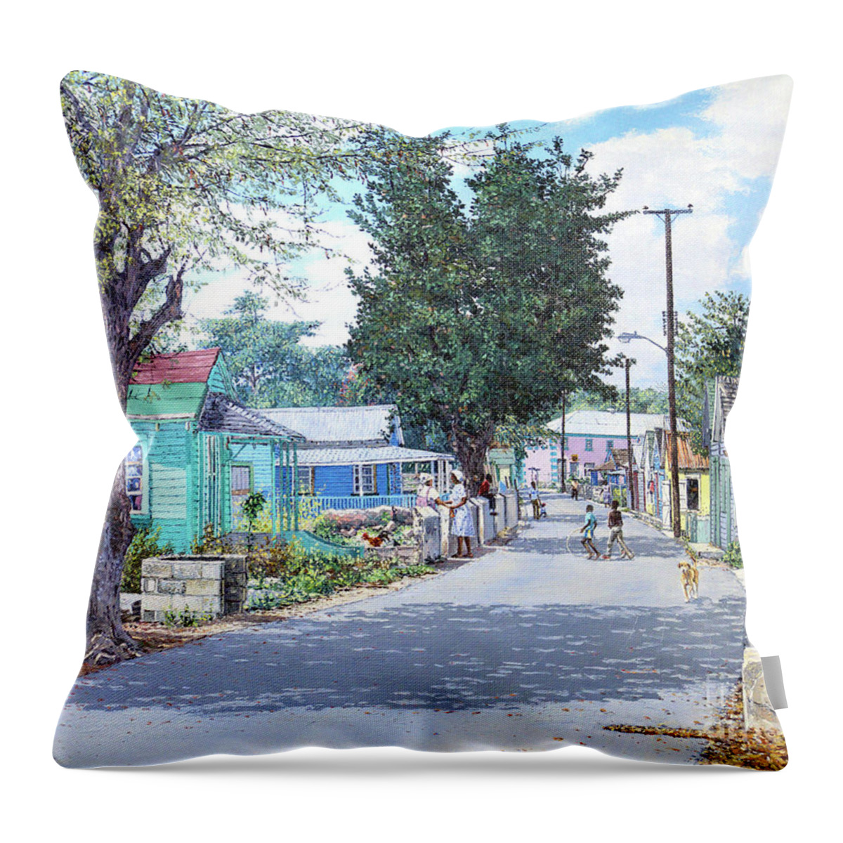  Throw Pillow featuring the painting Mason's Addition by Eddie Minnis