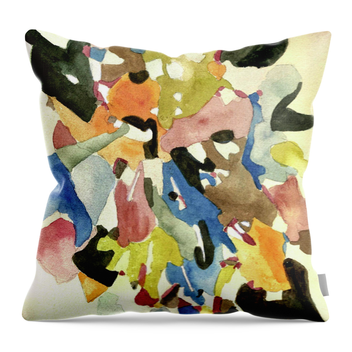 Masquerade Ball Throw Pillow featuring the painting Masquerade Ball by L A Feldstein