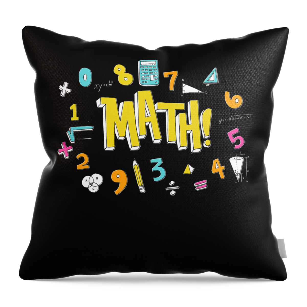 Funny Throw Pillow featuring the digital art Math by Flippin Sweet Gear