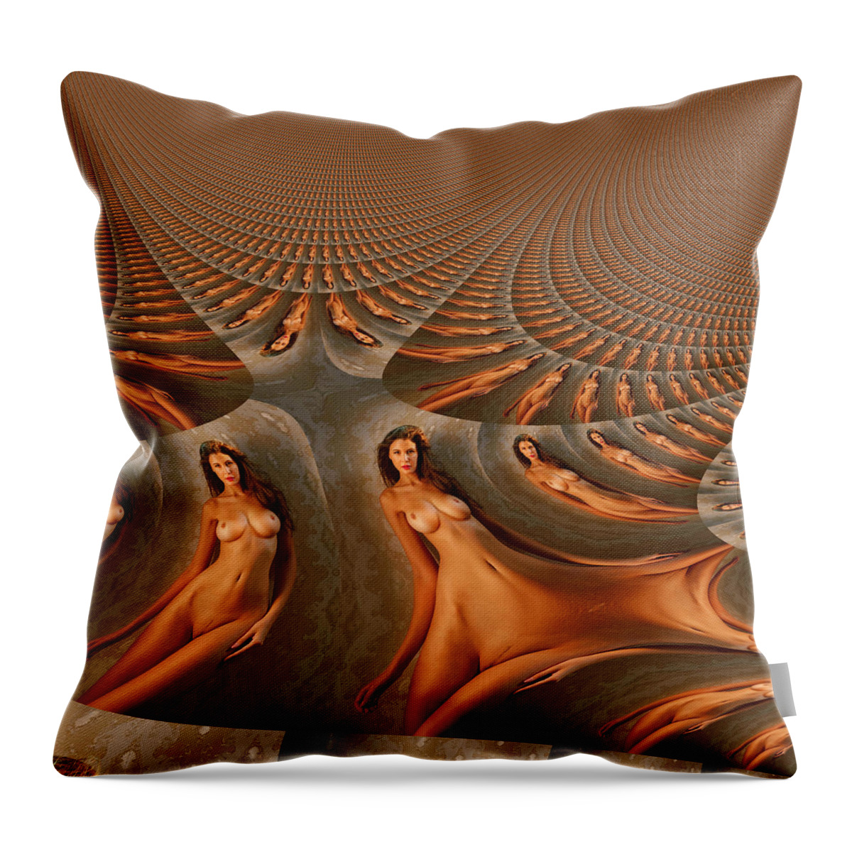 Naked Throw Pillow featuring the digital art Mathematics Symphony by Stephane Poirier