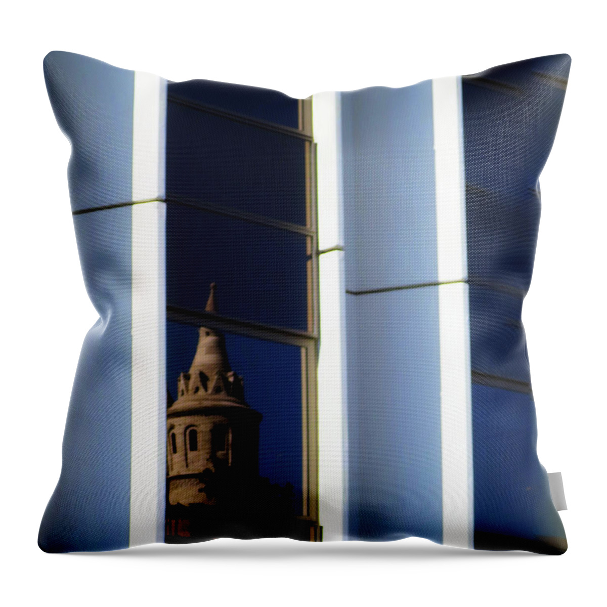 Reflection Throw Pillow featuring the photograph Matthias Church Reflections by Rick Locke - Out of the Corner of My Eye