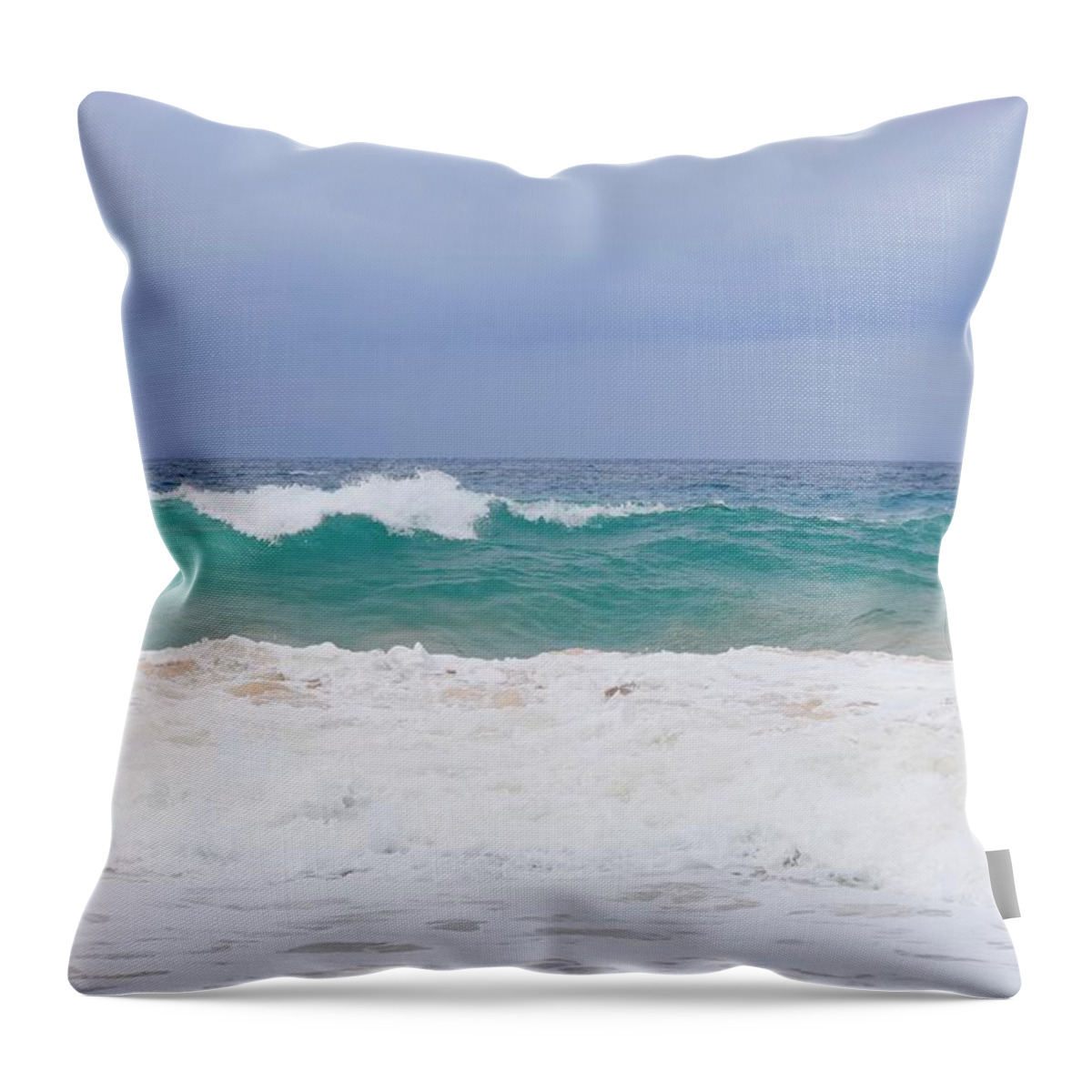 Aloha Throw Pillow featuring the photograph Milky waves,Makena Beach,Maui by Bnte Creations