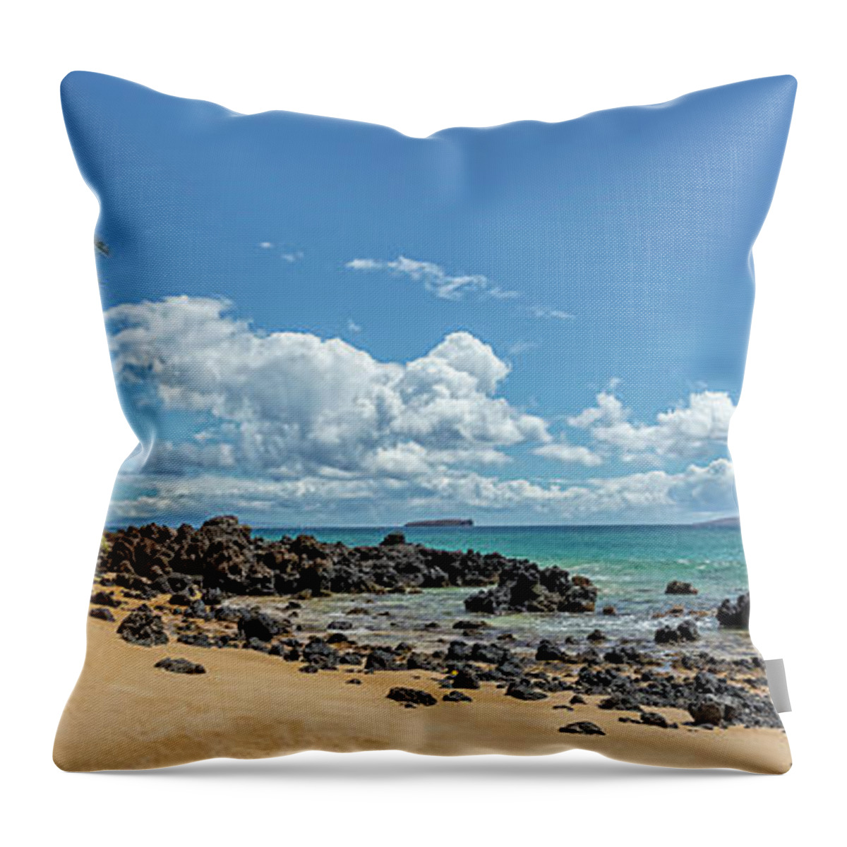 Maui Throw Pillow featuring the photograph Maui sunny cove by Chris Spencer