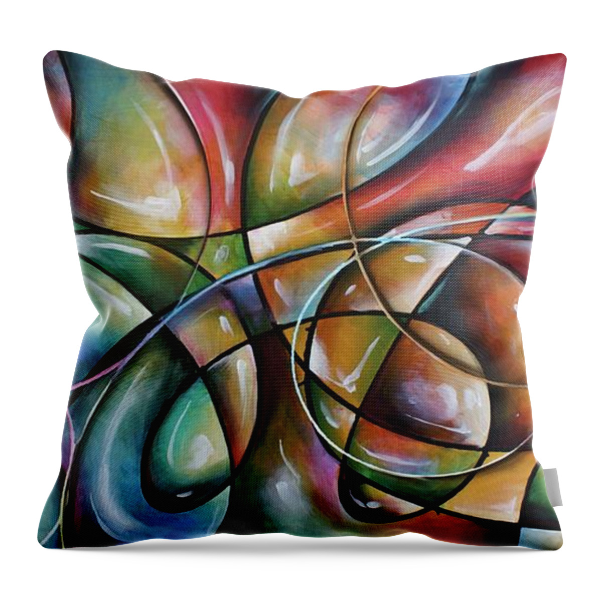 Soft Textured Throw Pillow featuring the painting Maxcap by Michael Lang