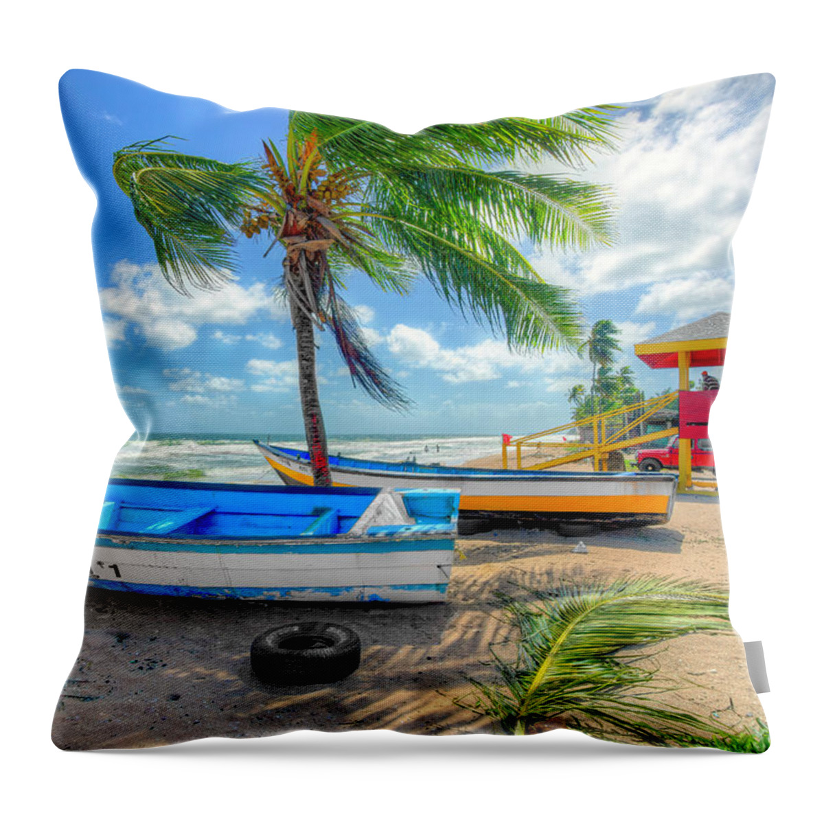 Trinidad And Tobago Throw Pillow featuring the photograph Mayaro Beach, Trinidad by Nadia Sanowar