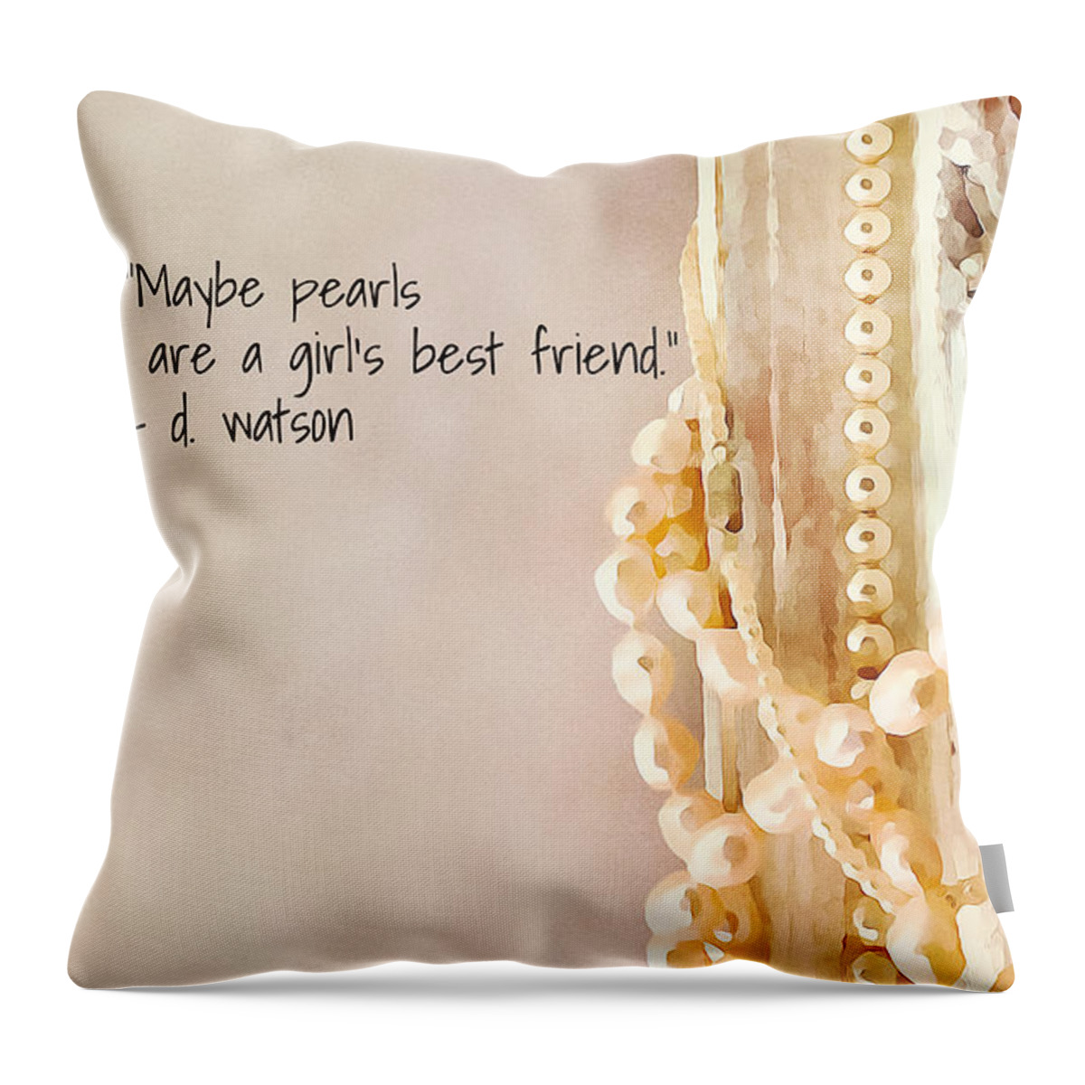 Darlene Watson Art Throw Pillow featuring the photograph Maybe Pearls Are A Girl's Best Friend by Darlene Watson