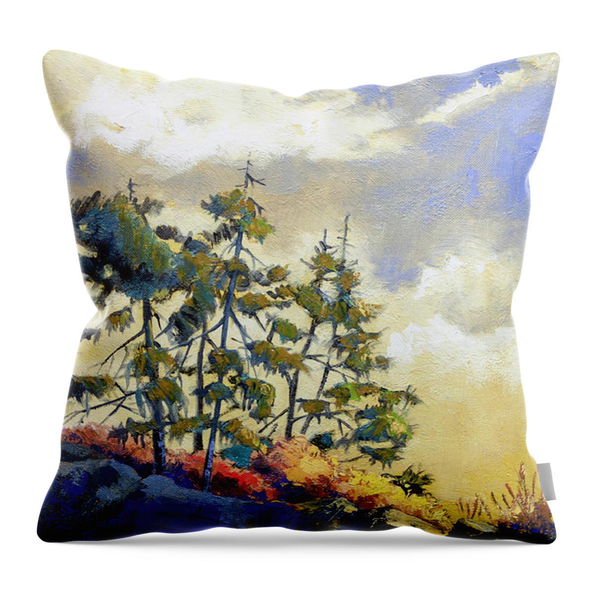 Landscape Canadian Paintings Oil Paintings Prints Original Paintings Canadian Art Throw Pillow featuring the painting McCaulley Hillside by Rob Owen