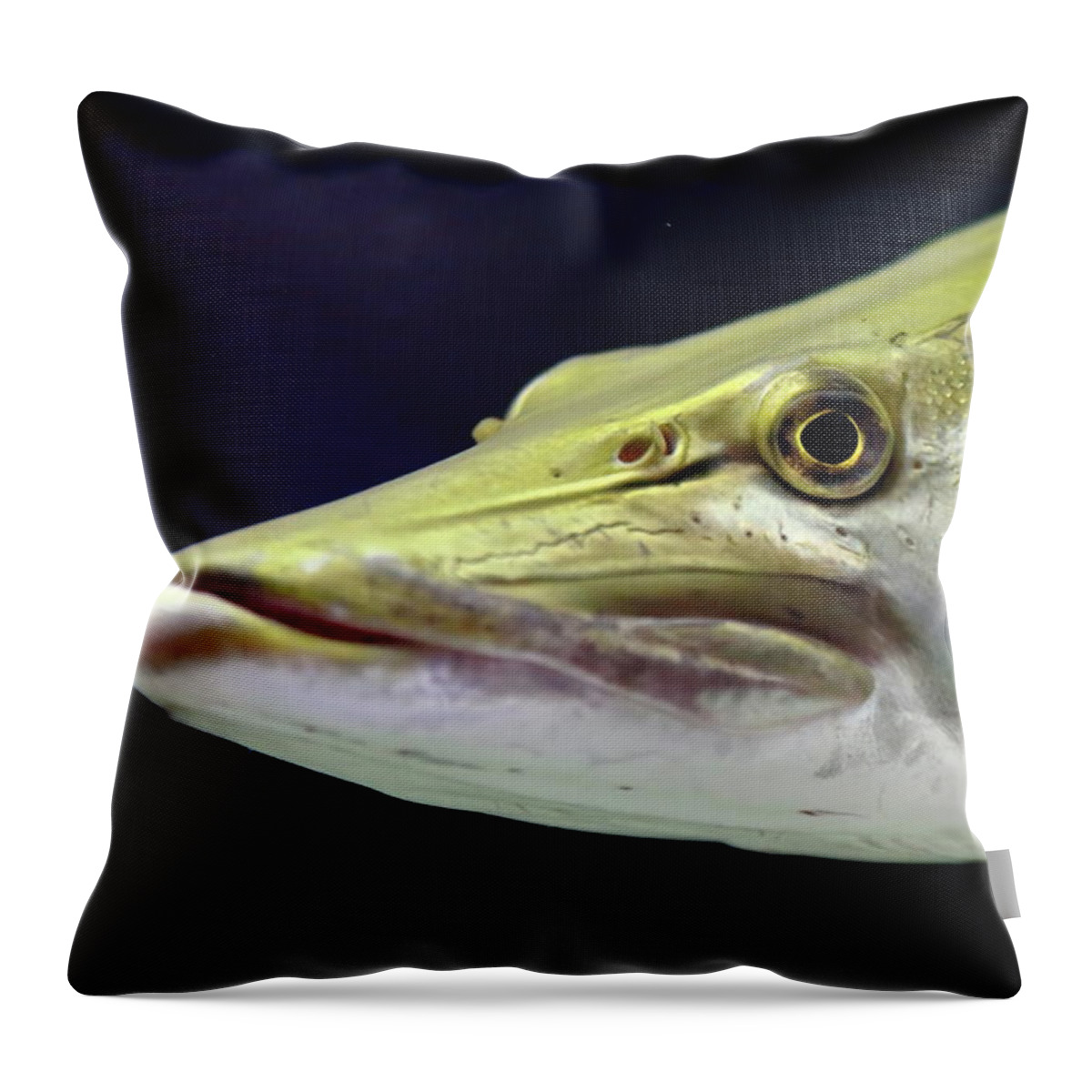 Fishing Throw Pillow featuring the photograph Mean Muskie by Lens Art Photography By Larry Trager