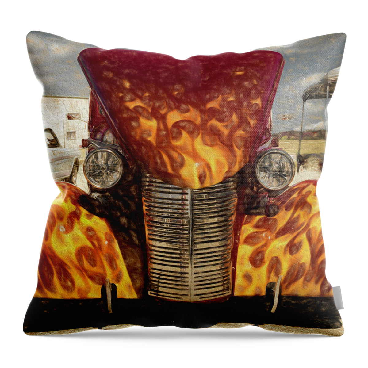 Car Throw Pillow featuring the photograph Mean One by Scott Olsen