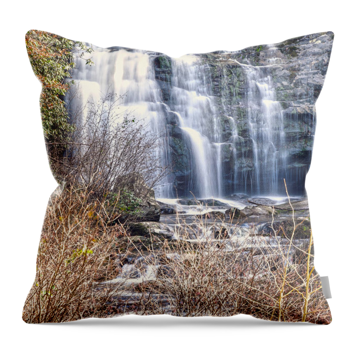 Meigs Falls Throw Pillow featuring the photograph Meigs Falls 7 by Phil Perkins