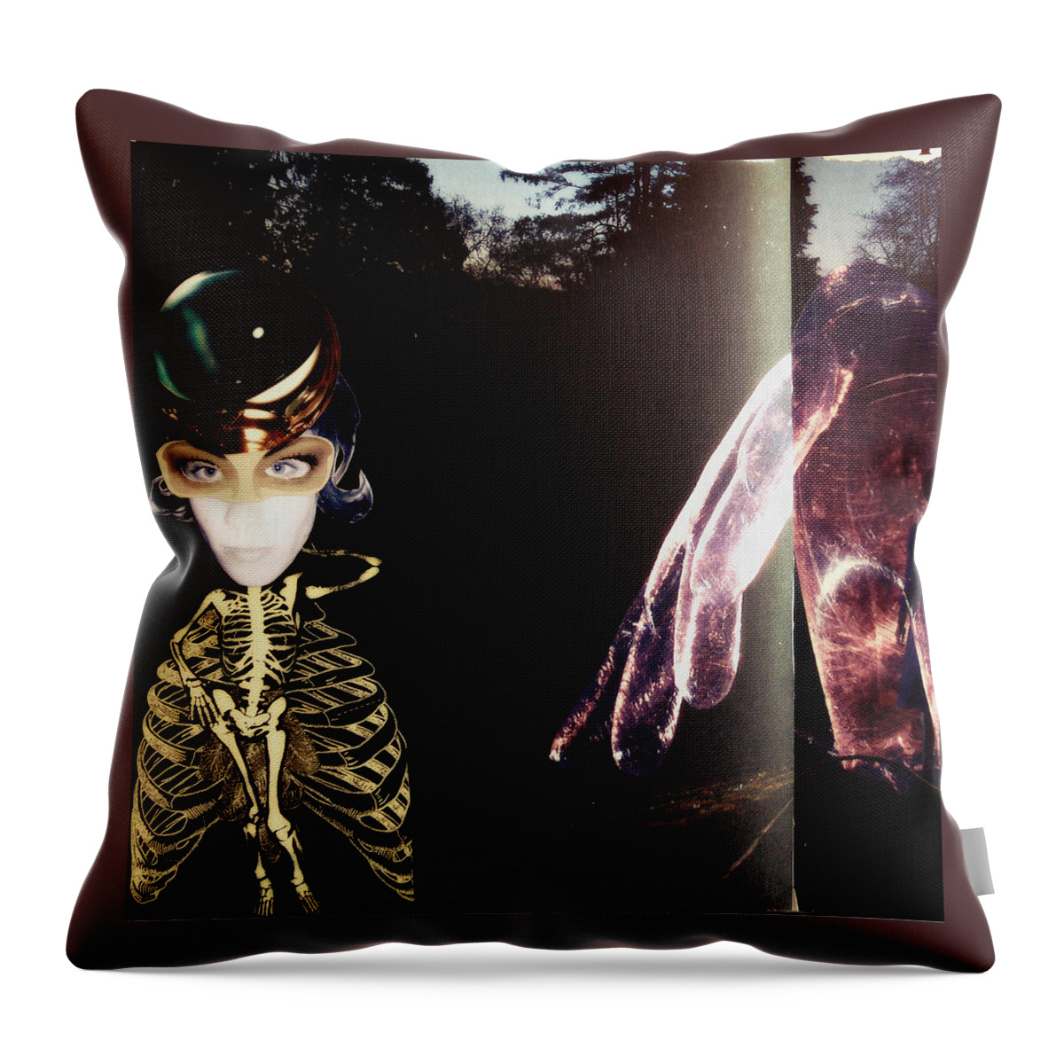 Collage Throw Pillow featuring the digital art Mein Herz by Tanja Leuenberger