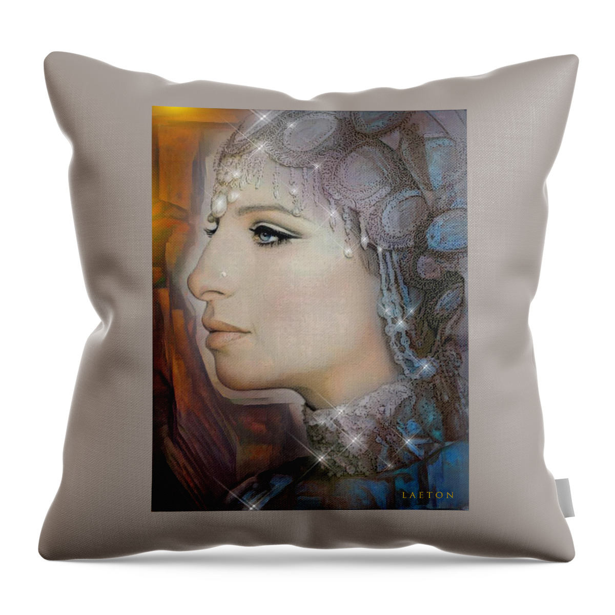 Barbra Streisand Throw Pillow featuring the digital art Melinda T by Richard Laeton