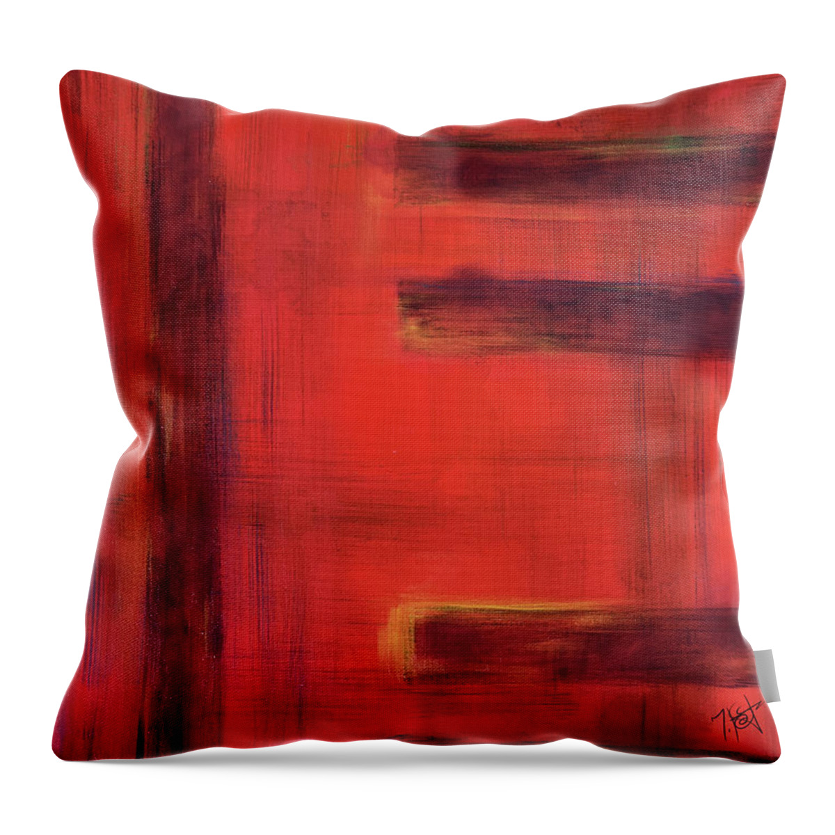 Abstract Throw Pillow featuring the painting Melody by Tes Scholtz