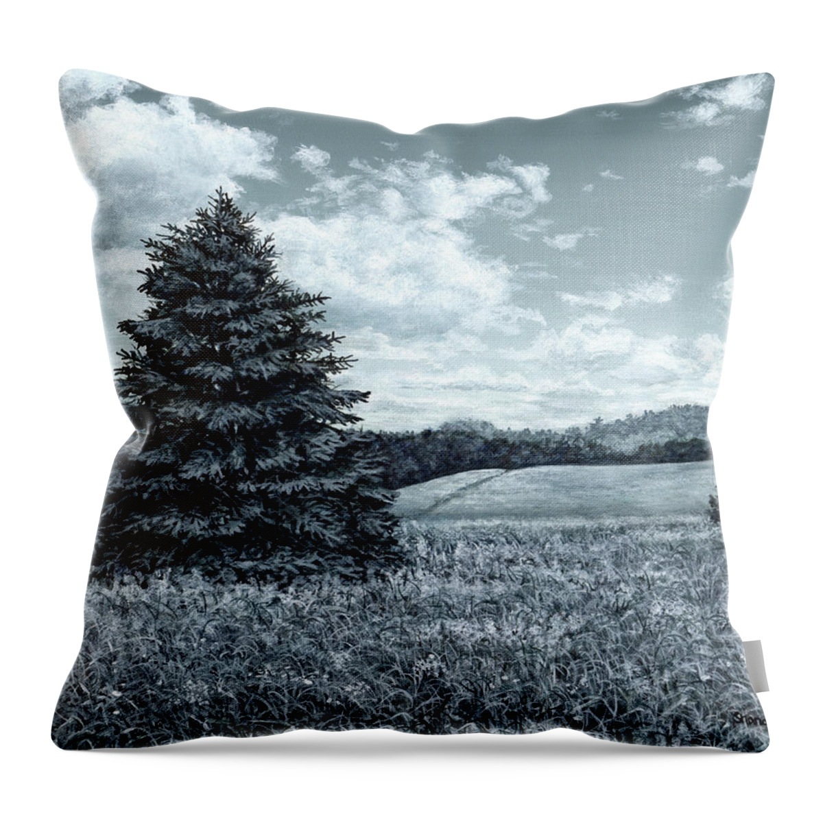 Landscape Throw Pillow featuring the painting Memories of Summer by Shana Rowe Jackson