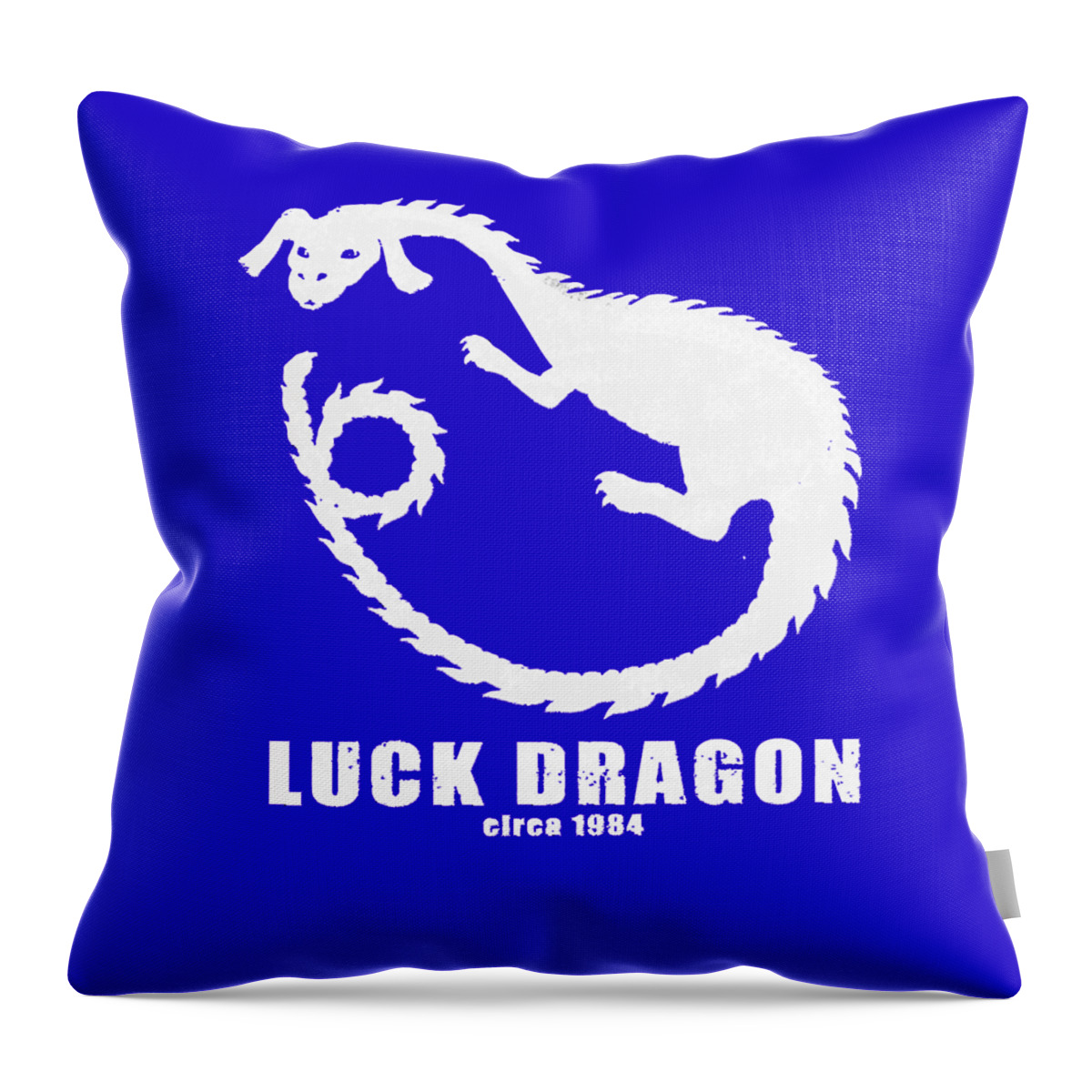 Neverending Story Throw Pillow featuring the digital art Mens Best Luck Dragon 1984 Gifts For Movie Fans by Mizorey Tee