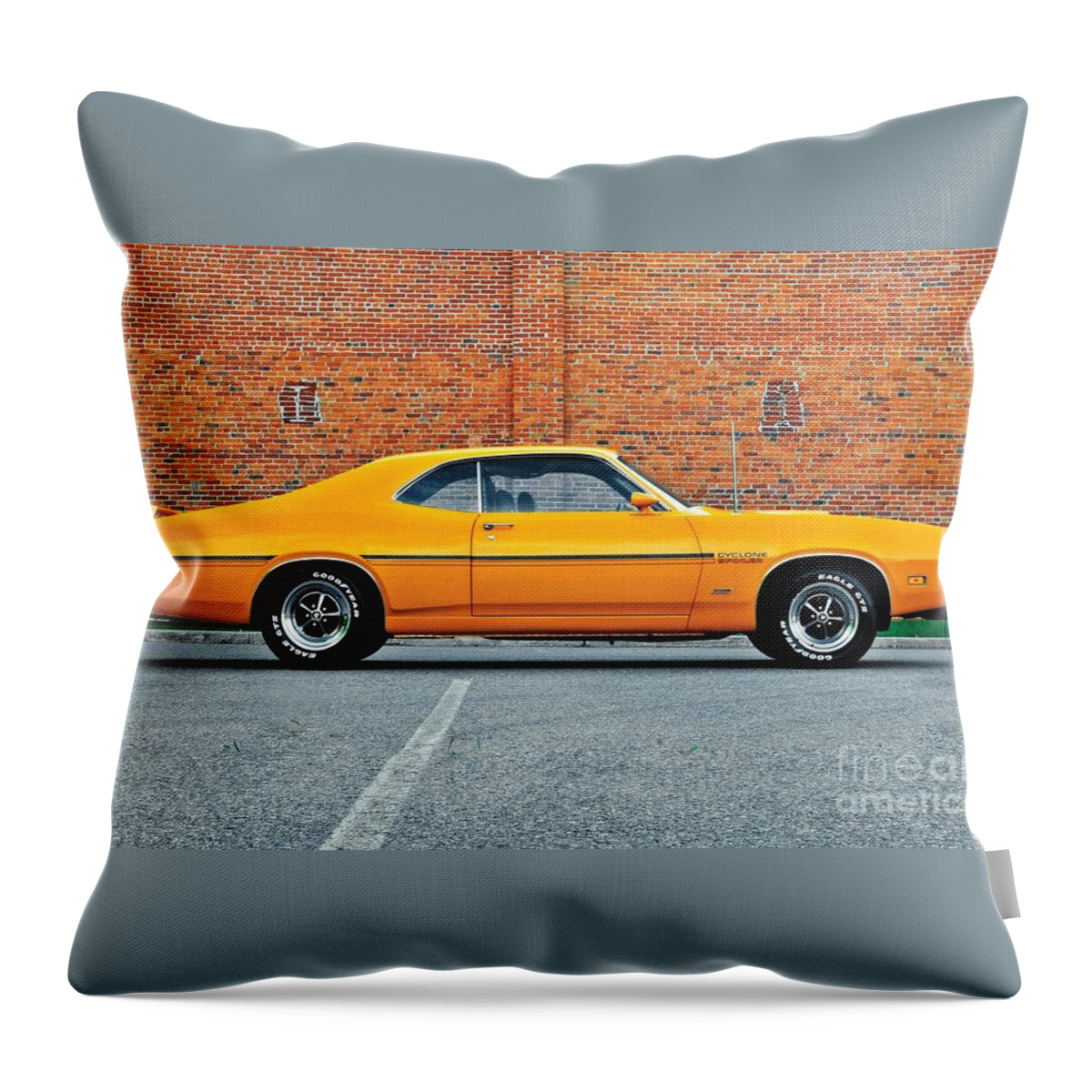 1970 Throw Pillow featuring the photograph Mercury Cyclone by Action
