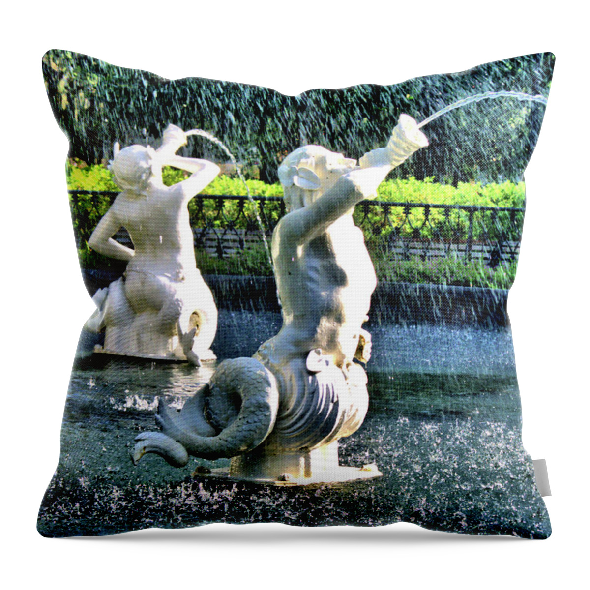 Mermaids Throw Pillow featuring the photograph Mermaids by Theresa Fairchild