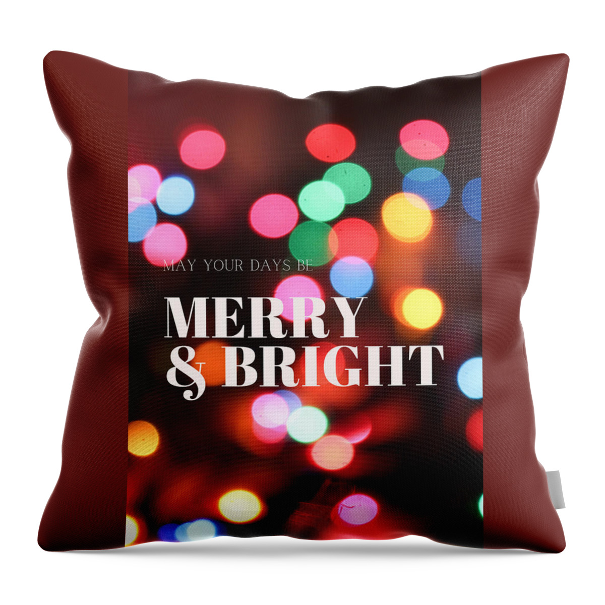 Merry And Bright Throw Pillow featuring the photograph Merry and Bright Christmas Lights by W Craig Photography