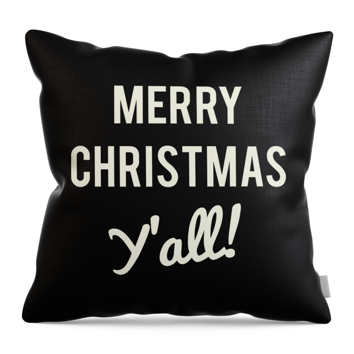 Christmas 2023 Throw Pillow featuring the digital art Merry Christmas Yall by Flippin Sweet Gear
