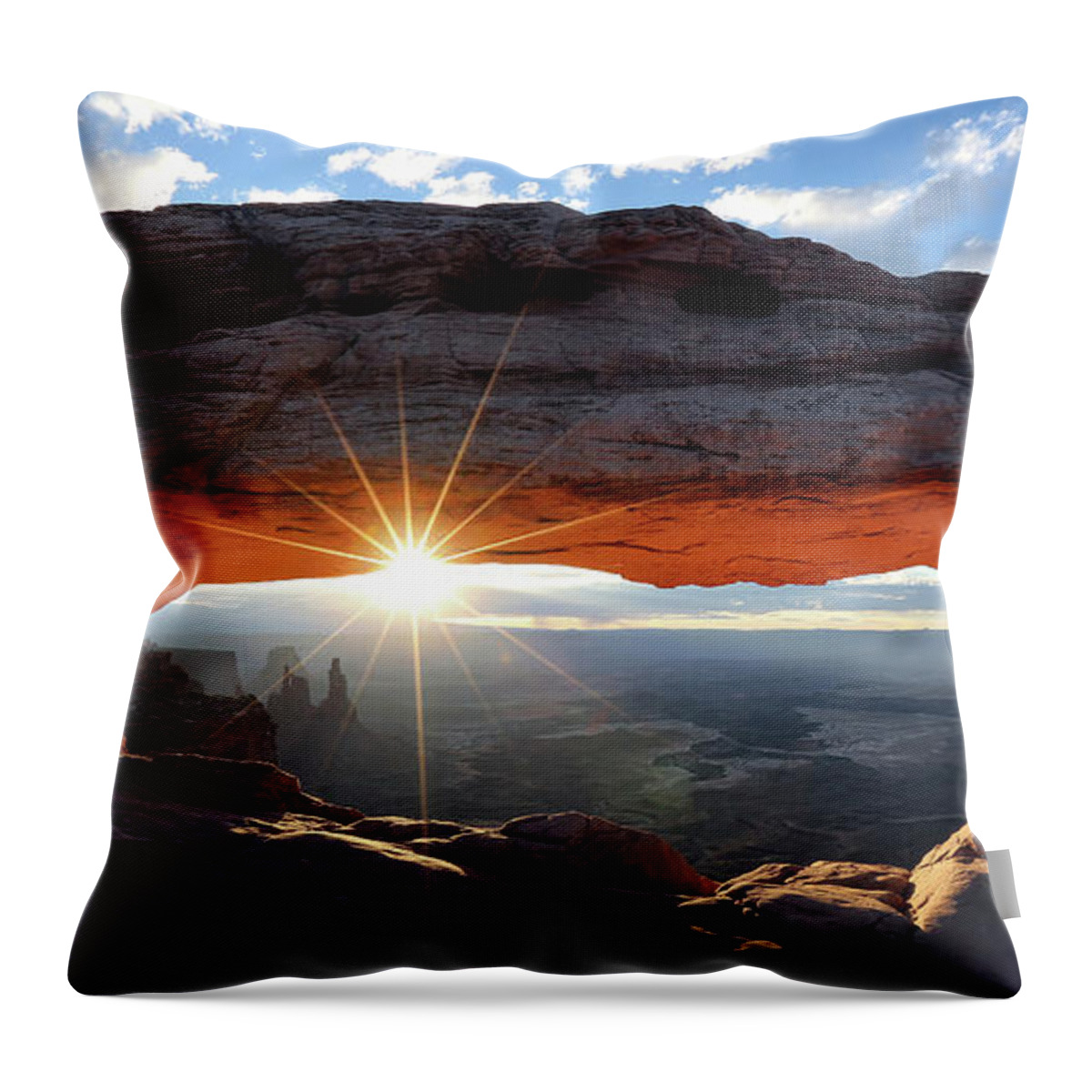 Canyonland Throw Pillow featuring the photograph Mesa Arch at Sunrise - Canyonlands National Park by William Rainey