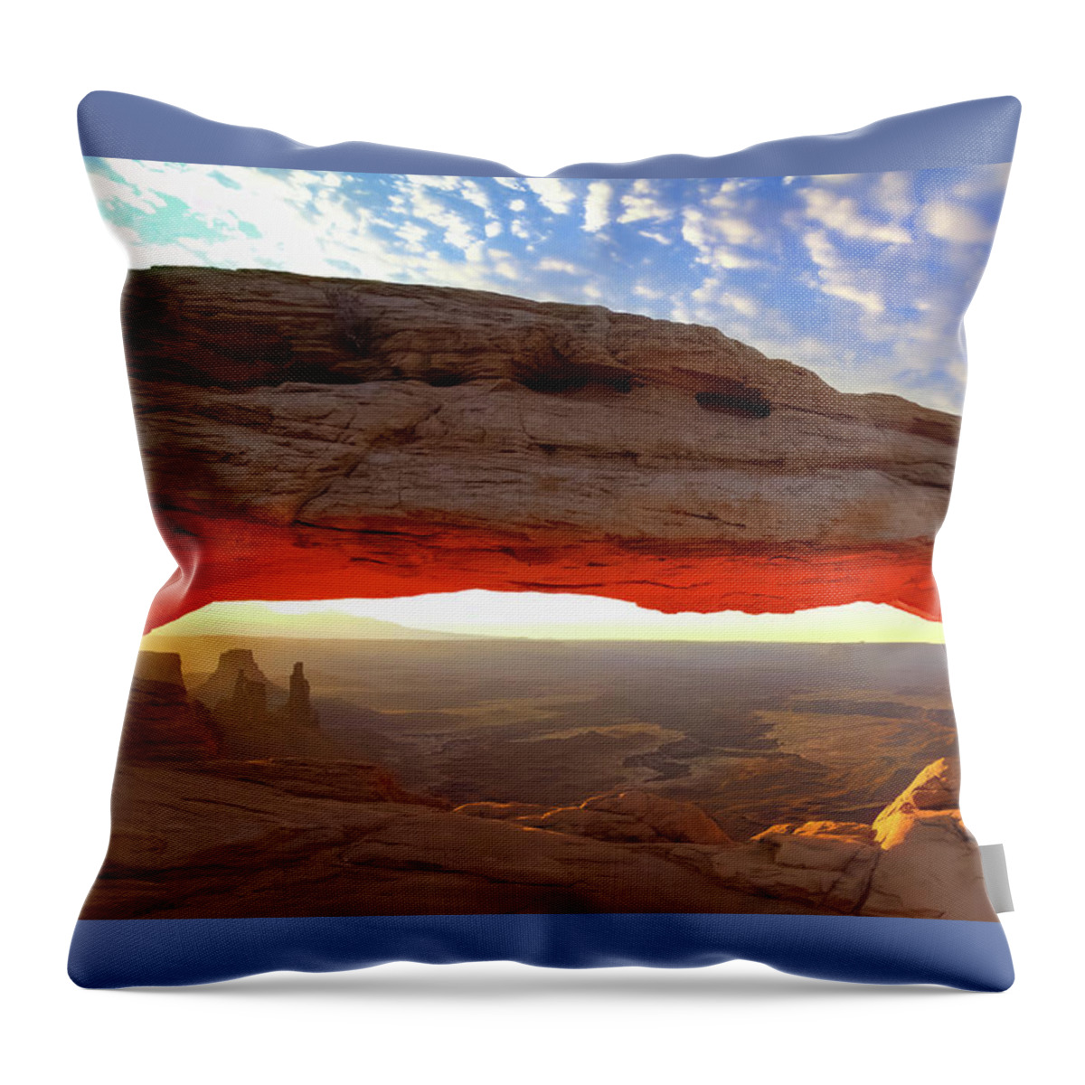 Mesa Arch Throw Pillow featuring the photograph Mesa Arch Sunrise by Bob Falcone