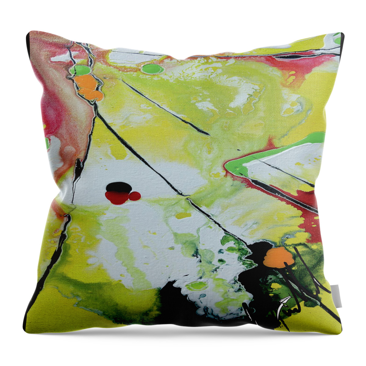  Throw Pillow featuring the painting Meta6 by Jimmy Williams