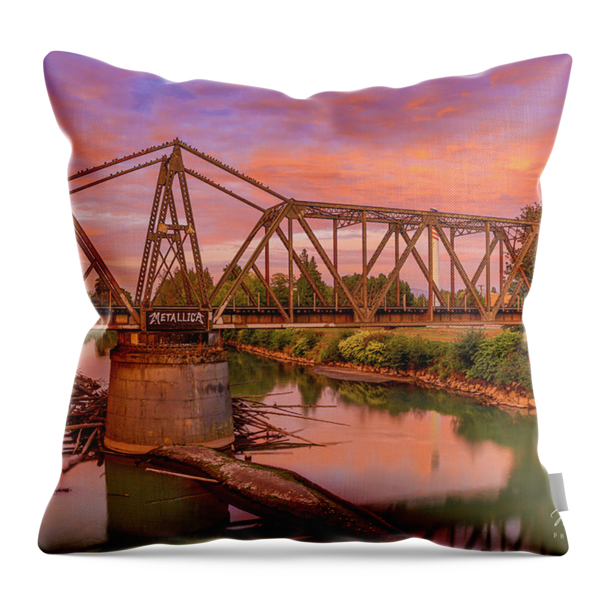 Bridge Throw Pillow featuring the photograph Metallica Bridge II by Mark Joseph