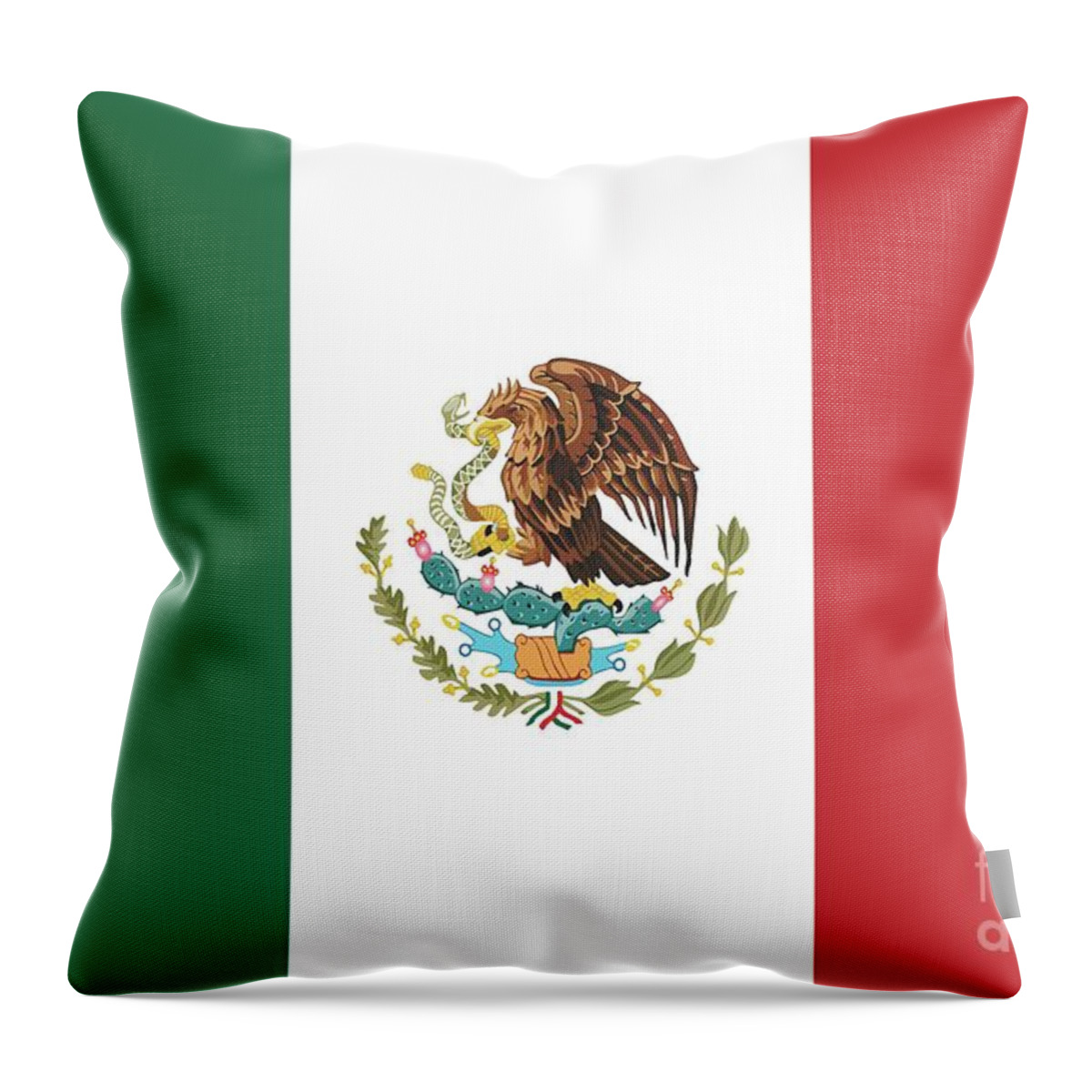 Mexico Throw Pillow featuring the mixed media Mexican Mexico Flag by Venustiano Carranza